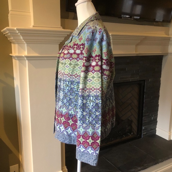 Christopher and Banks Petite XL Button Down colorful Jacket - Picture 4 of 11